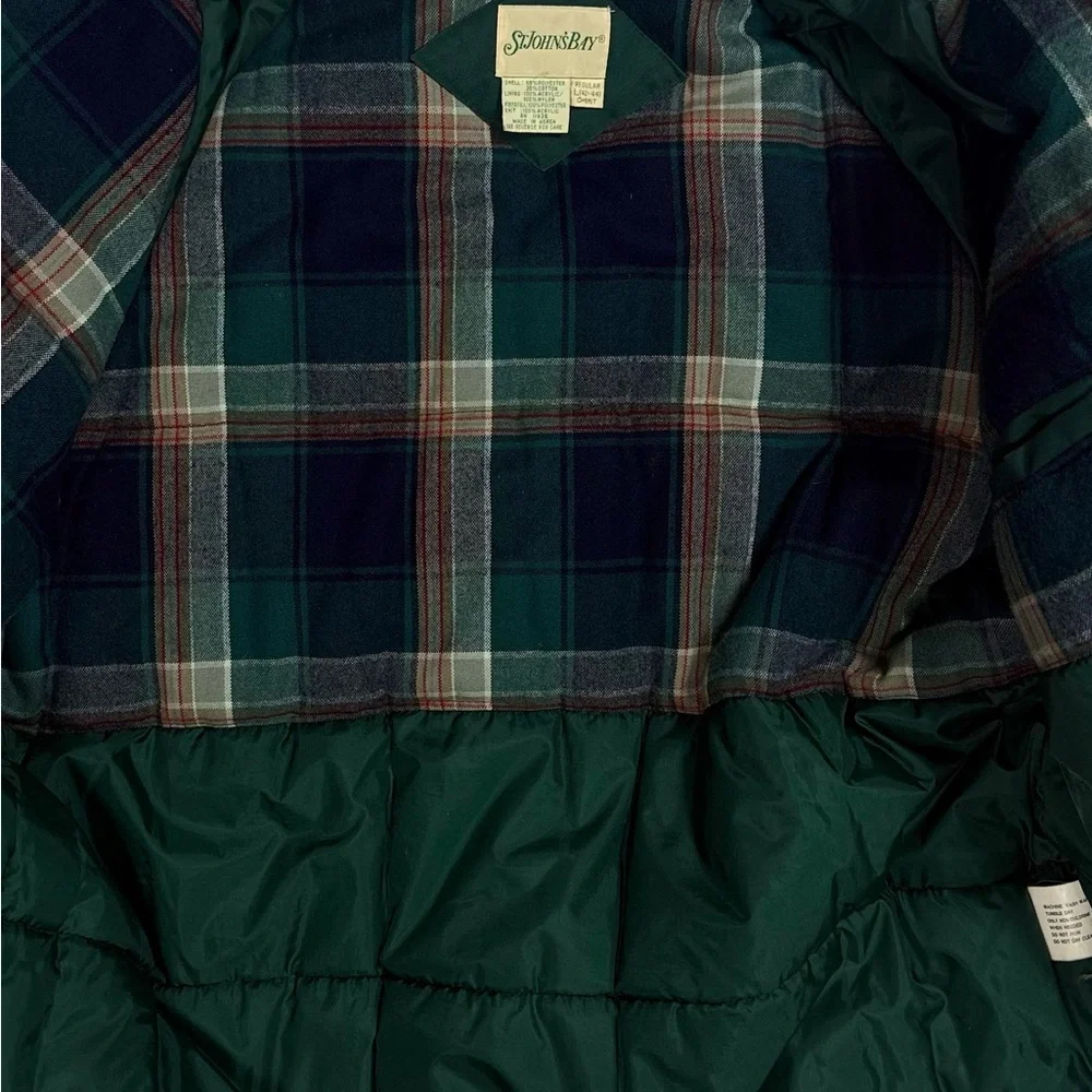 Vintage 90s St John's Bay hunter green‎ flannel lined mountain parka men's large